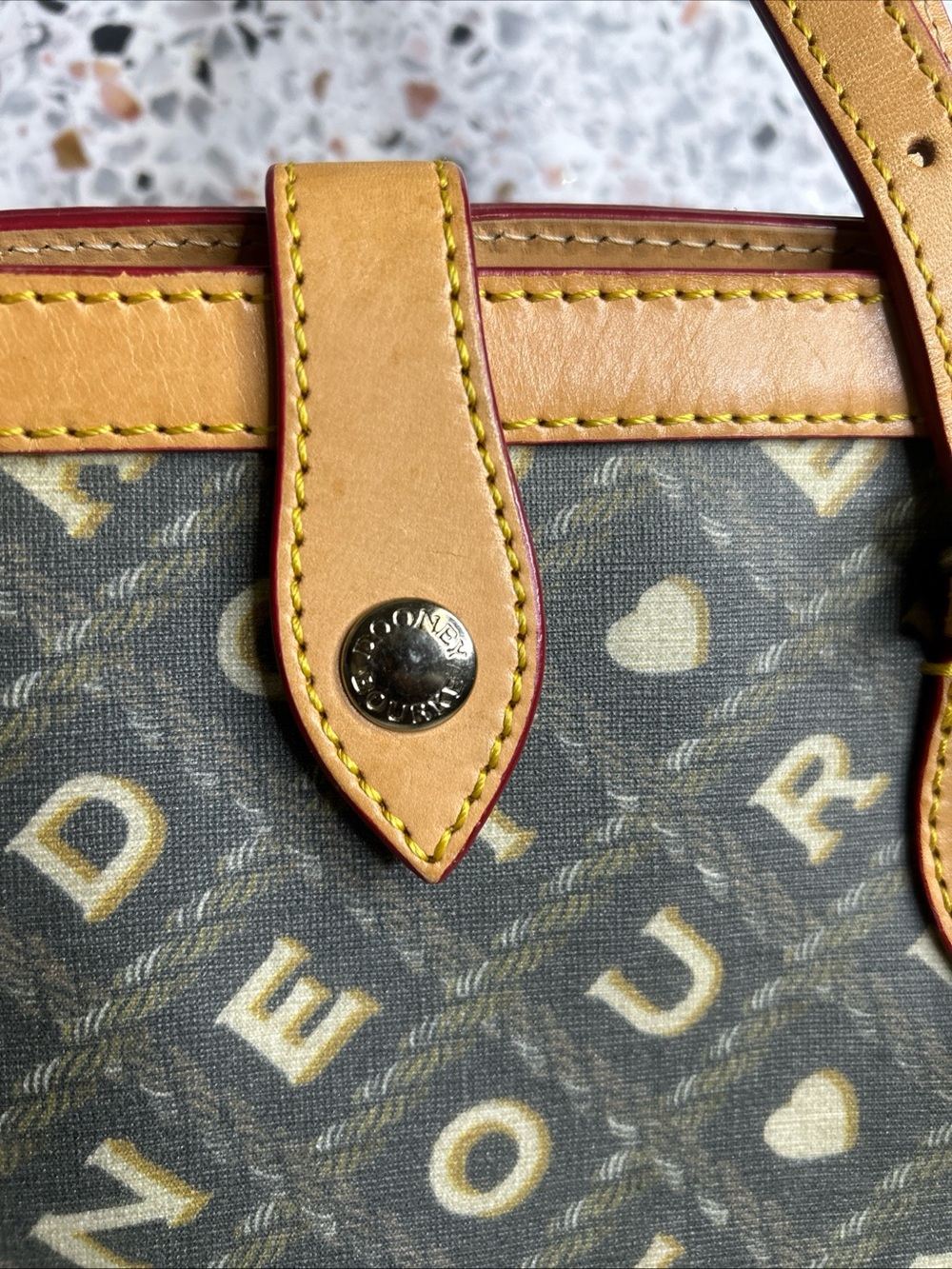 Dooney And Bourke East West Tote Y2K-era "Crossword" or "It" Collection - Picture 2 of 16